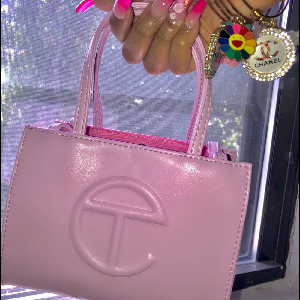 NO OFFERS AT ALL Small pink Telfar bag. USED x2